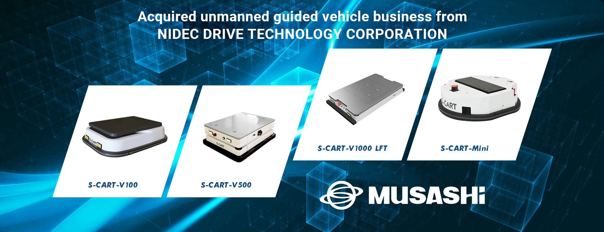 Acquired unmanned guided vehicle business from NIDEC DRIVE TECHNOLOGY CORPORATION.