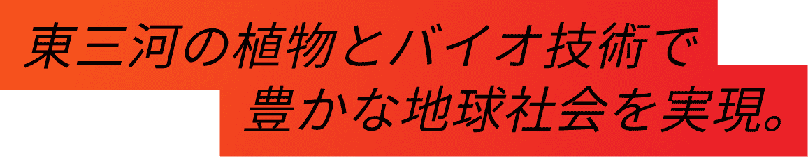 東三河の植物とバイオ技術で豊かな地球社会を実現。