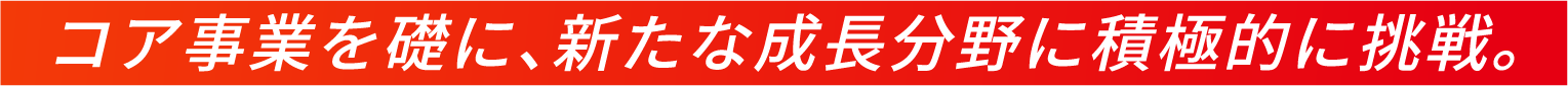 コア事業を礎に、新たな成長分野に積極的に挑戦。