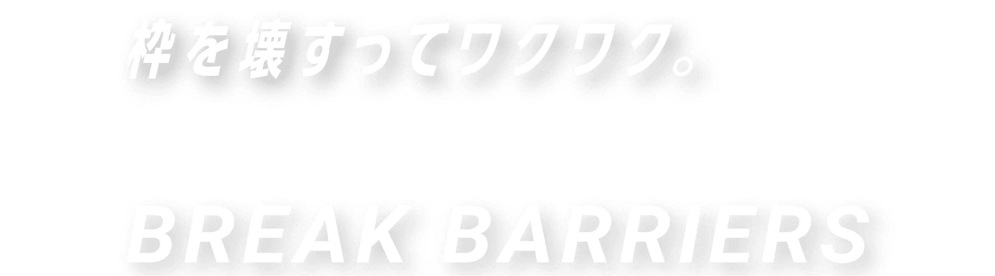 枠を壊すってワクワク。BREAK BARRIERS